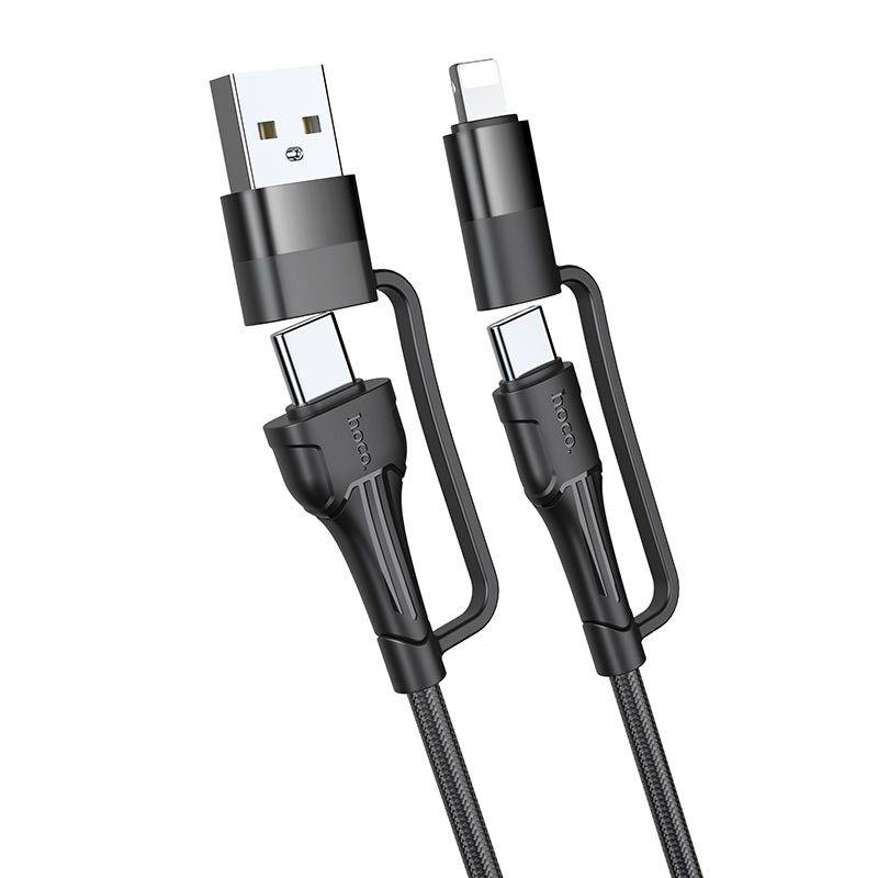 картинка Шнур HOCO U101, PD 20W, 60W с переходниками USB Type-C IP, 1.2м от магазина "мир Электроники"