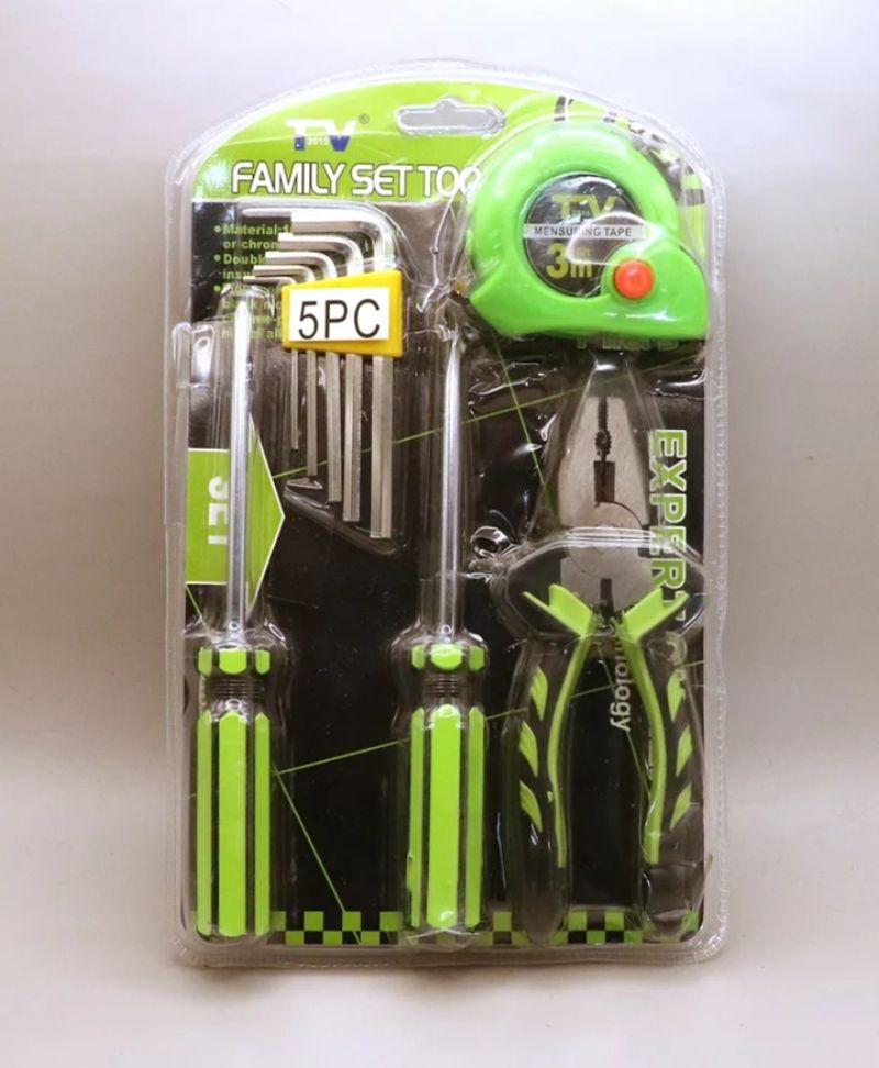 картинка Набор инструментов FAMILI SET TOOL 5pc, пасатижи, отвертки, рулетка, шестигранники от магазина "мир Электроники"