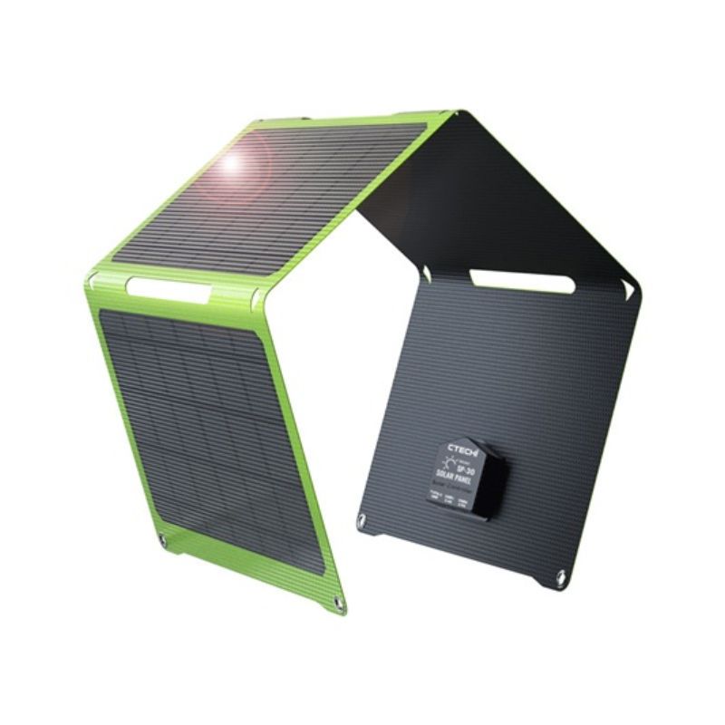 картинка Солнечная панель складная CTECHi CP30 30 Вт, 12В, 2USB, USB-C от магазина "мир Электроники"