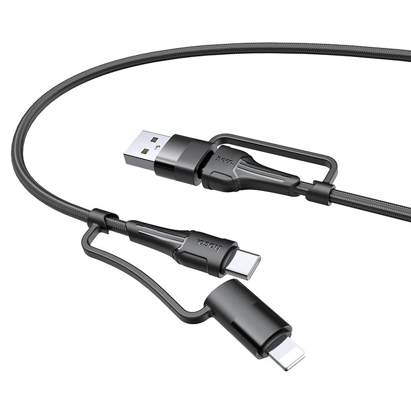 картинка Шнур HOCO U101, PD 20W, 60W с переходниками USB Type-C IP, 1.2м от магазина "мир Электроники"