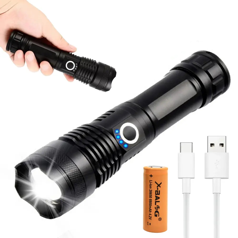 картинка Фонарик P90 Super Light, аккумулятор 26680 от магазина "мир Электроники"