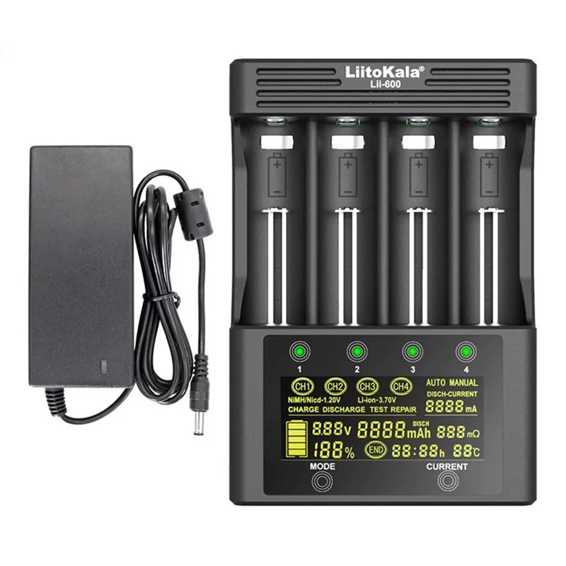 картинка Зарядное устройство LiitoKala Lii-600 Li-Ion/NiMH 4 слота от магазина "мир Электроники"
