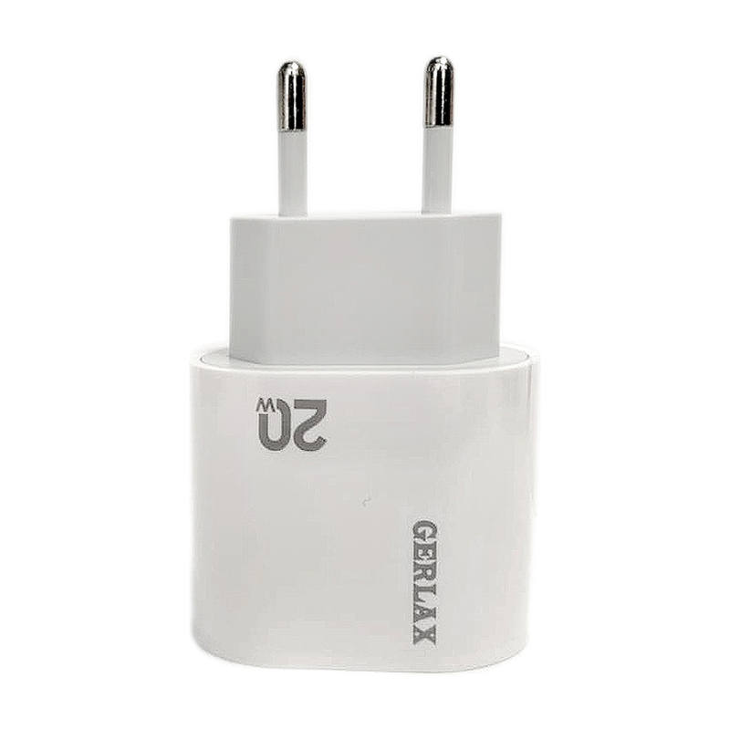 картинка Зарядное устройство GERLAX A15, PD 20W, 3А, USB-C, голова, белый от магазина "мир Электроники"