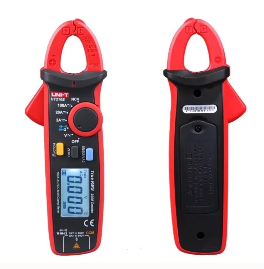 картинка Токовые клещи мультиметр UNI-T UT210E, AC, DC, до 100 А от магазина "мир Электроники"