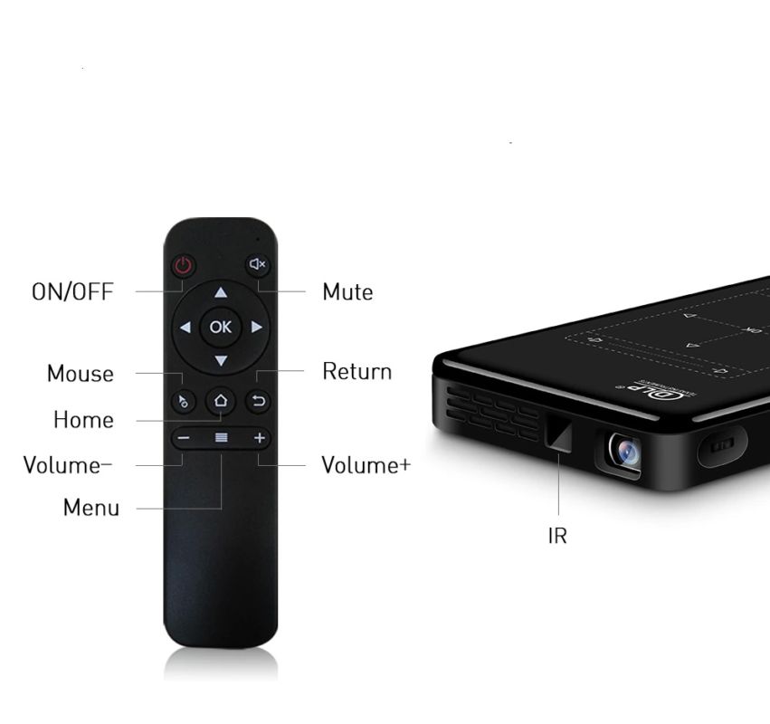 картинка Проектор мини DLP P09-II, Android 9.0, 4000 мАч, 2/32 ГБ от магазина "мир Электроники"