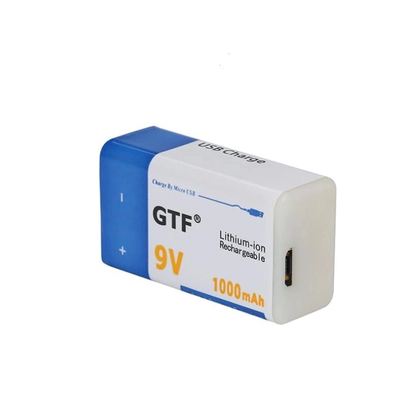 картинка Аккумулятор GTF 9V USB 1000 мАч li-Ion от магазина "мир Электроники"